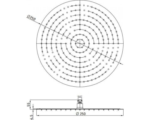 Верхний душ RGW Shower Panels SP-81-25 B 21148125-04 Черный