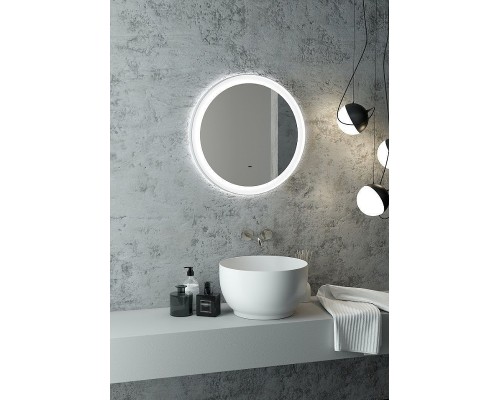 Зеркало Art&Max Napoli AM-Nap-600-DS-F-White с подсветкой с бесконтактным выключателем Белое матовое