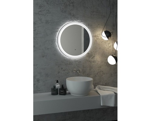 Зеркало Art&Max Napoli AM-Nap-600-DS-F-White с подсветкой с бесконтактным выключателем Белое матовое