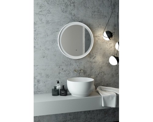 Зеркало Art&Max Napoli AM-Nap-600-DS-F-White с подсветкой с бесконтактным выключателем Белое матовое