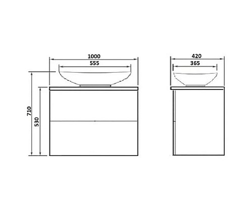 Тумба с раковиной Orange Otto 100 Ot-100TuGLASS+G56 Белая