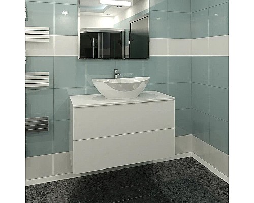 Тумба с раковиной Orange Otto 100 Ot-100TuGLASS+G56 Белая