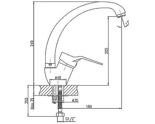 Смеситель для кухни Haiba HB4163 Хром