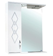 Зеркало со шкафом Bellezza Элеганс 55 L 4618608522013 с подсветкой Белое