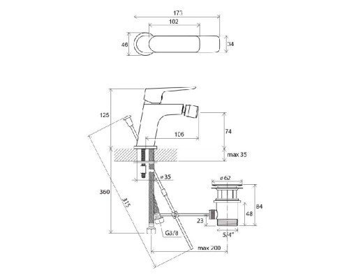 Смеситель для биде Ravak Classic X070082