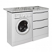 Тумба под раковину Runo ОРИОН 60 УТ000003442 белый мрамор, левое крыло