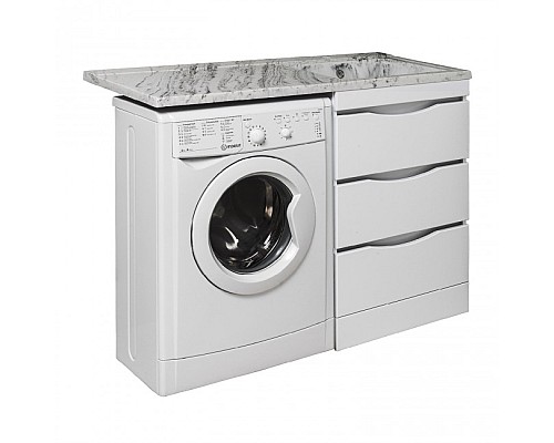 Тумба под раковину Runo ОРИОН 60 УТ000003442 белый мрамор, левое крыло