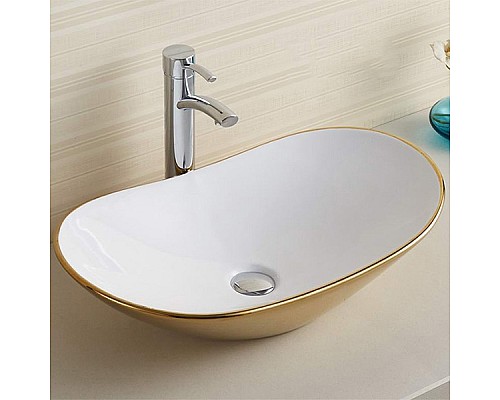 Раковина CeramaLux 61 7811AJW Золотая