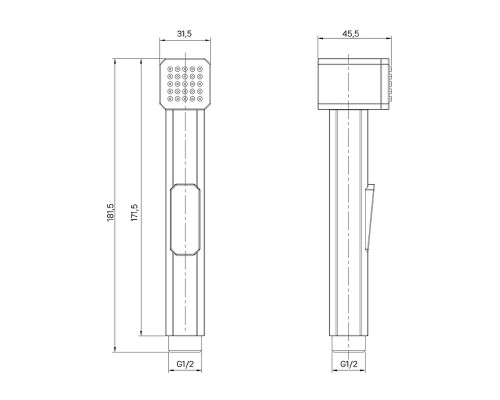 Гигиенический душ Iddis Axes AXE1F1Bi20 Черный матовый
