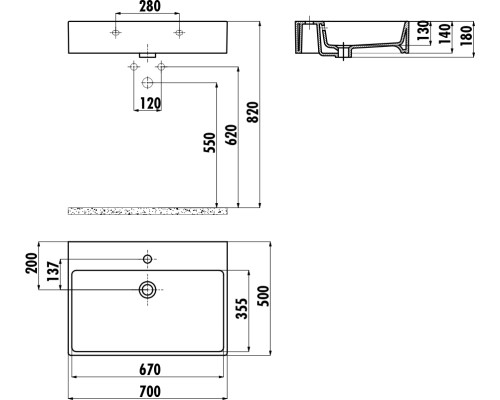 Раковина Creavit Next 70 NX270-00CB00E-0000 Белая