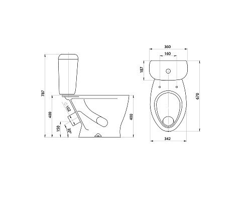 Унитаз компакт Santeri Воротынский 1.P401.7.S01.00B.F с бачком и сиденьем