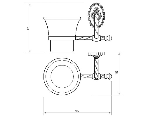 Стакан для зубных щеток Migliore Edera 16904 Бронза