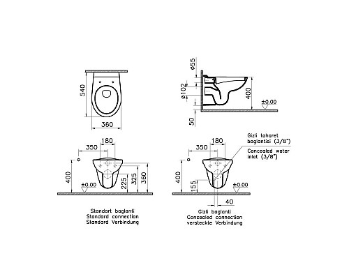 Унитаз Norm Fit 6855B099-1777 подвесной без сиденья