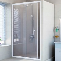 Душевая дверь в нишу Radomir 140 1-63-1-0-0-1100 профиль Белый стекло прозрачное
