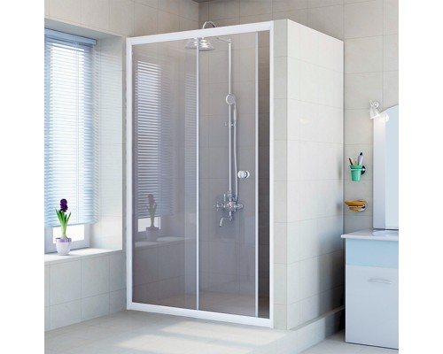 Душевая дверь в нишу Radomir 140 1-63-1-0-0-1100 профиль Белый стекло прозрачное