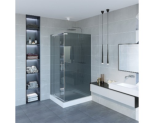 Душевой уголок Erlit 100х100 ER10110H-C4 профиль Хром стекло тонированное