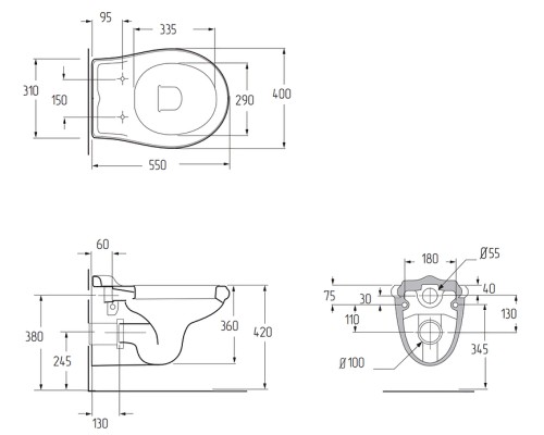 Унитаз Migliore Impero 20796 подвесной без сиденья