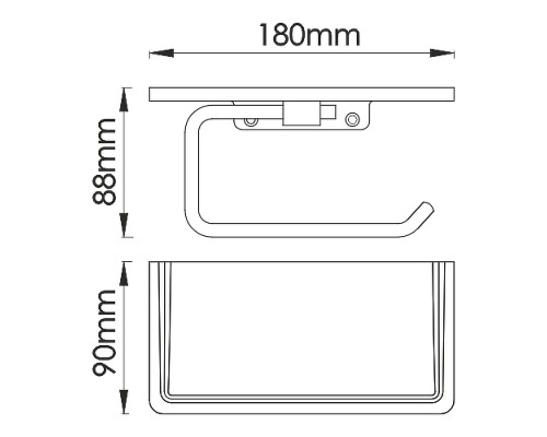 Держатель туалетной бумаги WasserKRAFT Abens K-1525 Черный матовый
