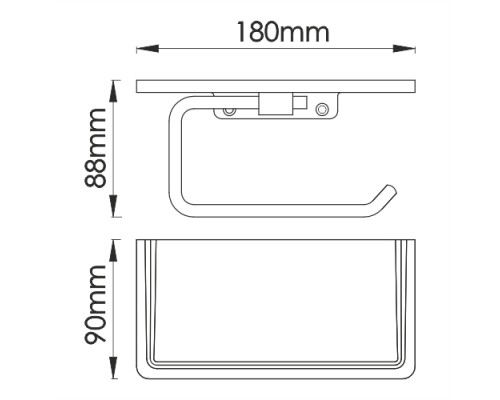 Держатель туалетной бумаги WasserKRAFT Abens K-1525 Черный матовый