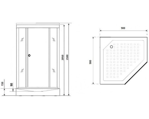 Душевая кабина Niagara Lux 90x90 NG-7701DG без гидромассажа