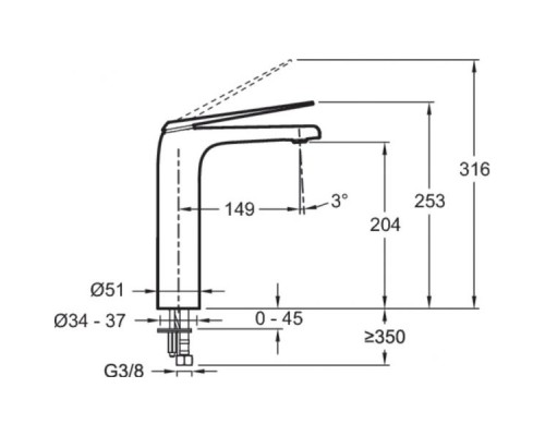 Смеситель для раковины Jacob Delafon Avid E97347-ND-CP Хром