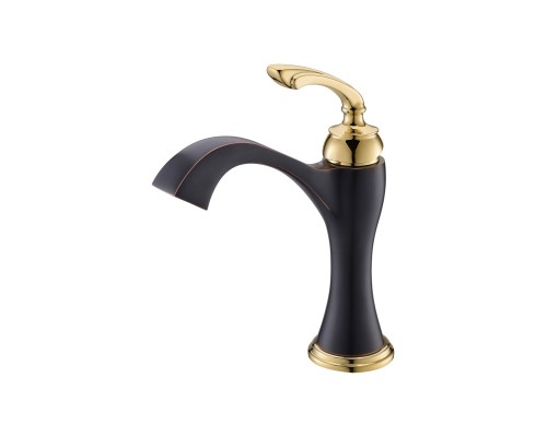 Смеситель для раковины Timo Unari 7501/04F черный антик-золото