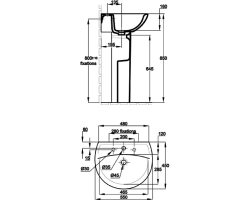 Раковина Jacob Delafon E4158NG-00