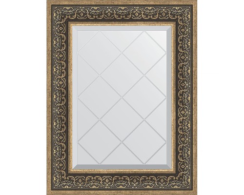 Зеркало Evoform Exclusive-G 76х59 BY 4035 с гравировкой в багетной раме - Вензель серебряный 101 мм