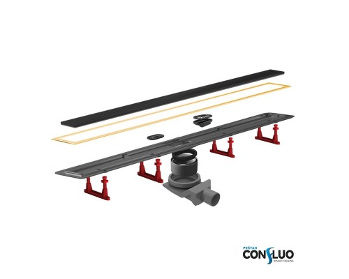 Душевой лоток Pestan Confluo Premium Line 750 Black Glass Gold  13100117