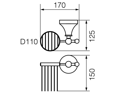 Корзинка универсальная настенная Veragio Gialetta золото