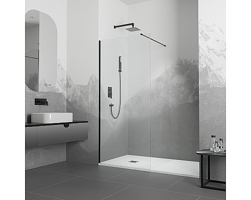 Душевая перегородка RGW Walk In WA-010B 70 351001007-14 профиль Черный стекло прозрачное