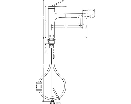Смеситель для кухни Hansgrohe Zesis M33 Сталь
