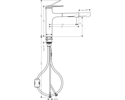 Смеситель для кухни Hansgrohe Zesis M33 Сталь