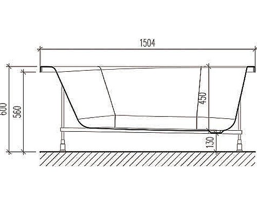 Акриловая ванна WellWant Oberon WW 150x75 WWVO1123W Акриловая ванна WellWant Oberon WW 150x75 WWVO1123W