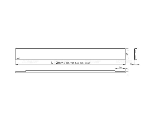 Душевой лоток AlcaPlast 1050 боковой выпуск