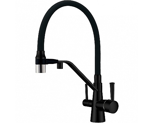 Смеситель для кухни ZorG Sanitary ZR 356 YF-BLACK NICKEL Черный матовый