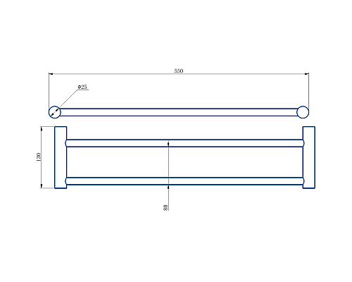 Полотенцедержатель Haiba HB8409-7 двойной Черный матовый