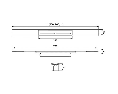 Профиль для душа TECE 670900 90 см