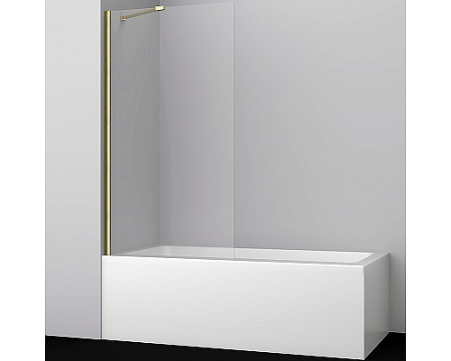 Шторка на ванну WasserKRAFT Aisch 80 55P01-80 профиль Матовое золото стекло прозрачное