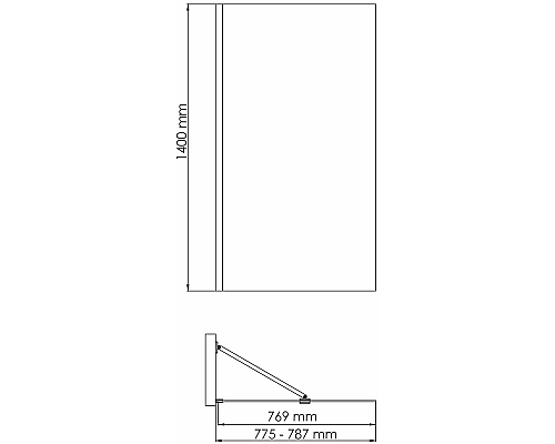 Шторка на ванну WasserKRAFT Aisch 80 55P01-80 профиль Матовое золото стекло прозрачное