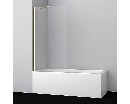 Шторка на ванну WasserKRAFT Aisch 80 55P01-80 профиль Матовое золото стекло прозрачное