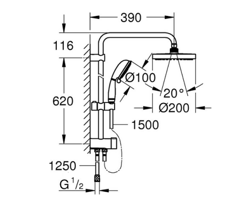 Душевая система Grohe с переключателем
