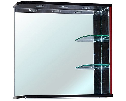 Зеркало Bellezza Рио 70 R 4613611061214 с подсветкой Черное Красное