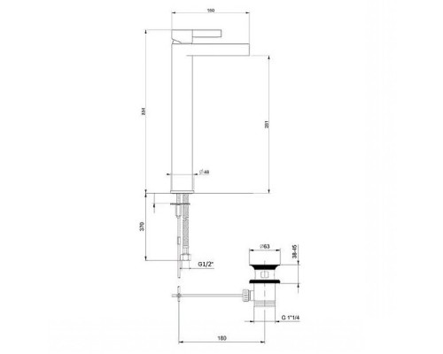 Смеситель для раковины Webert DoReMi DR830402560, черный