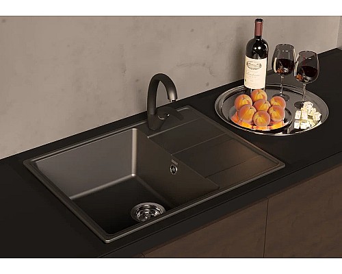 Кухонная мойка Ulgran Quartz Prima 650-05 Бетон Кухонная мойка Ulgran Quartz Prima 650-05 Бетон
