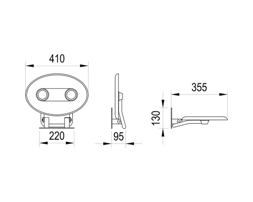 Сиденье для душа Ravak Ovo P II Clear B8F0000048 Прозрачное Нержавеющая сталь