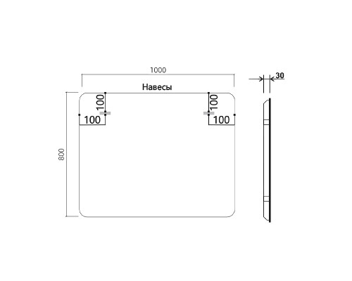 Зеркало Vincea 100 VLM-3MA100-2 с подсветкой c сенсорным выключателем, диммером и антизапотеванием