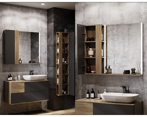 Подвесной шкаф Aquaton Терра 35 1A247503TEKA0 Дуб Кантри Антрацит