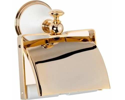 Держатель туалетной бумаги TW Harmony TWHA219bi/oro с крышкой Золото