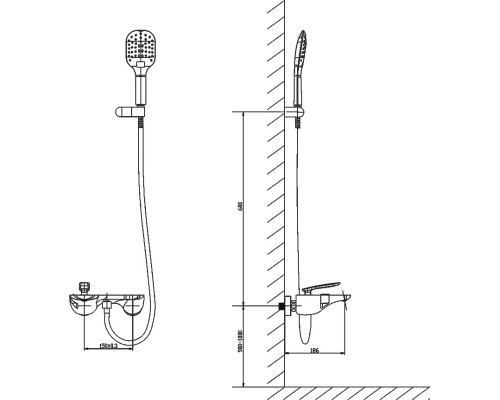Смеситель для ванны с душем Timo Helmi 4014/00-16Y хром-белый
